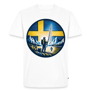 Pêcheurs de Suède - T-shirt Premium bio Homme - blanc - Devant - Nico (187cm)