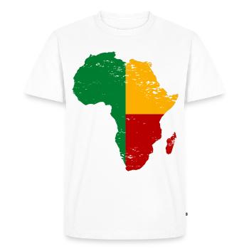 Drapeau du Bénin Afrique utilisé - T-shirt Premium bio Homme - blanc - Devant - Nico (187cm)