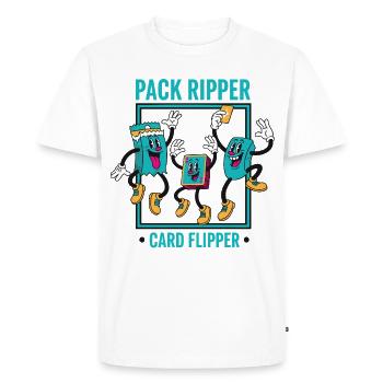 Pack Ripper Card Flipper Trading Card Collector - Men's Premium Organic T-Shirt - white - Front - Nico (187cm)