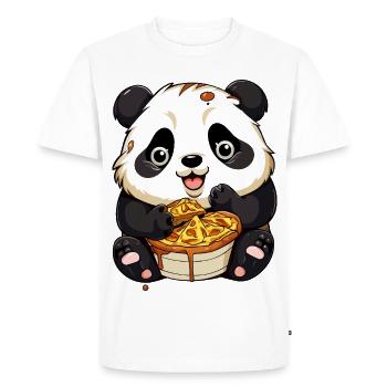 Panda câlin avec gaufre - T-shirt Premium bio Homme - blanc - Devant - Nico (187cm)