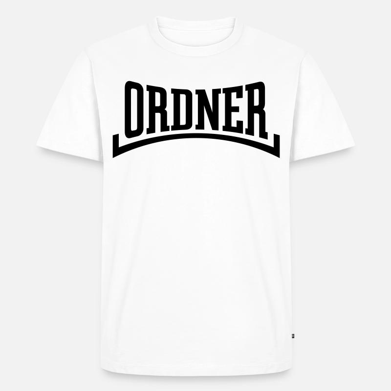Ordner (Ordnung / Security / Black) - Männer Premium Bio T-Shirt - Weiß