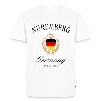 Couronne des armoiries de Nuremberg – Souvenir de voyage de la Franconie - T-shirt Premium bio Homme - blanc - Devant - Nico (187cm)