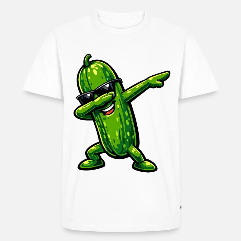 Dabbing Gurke - Männer Premium Bio T-Shirt - Weiß