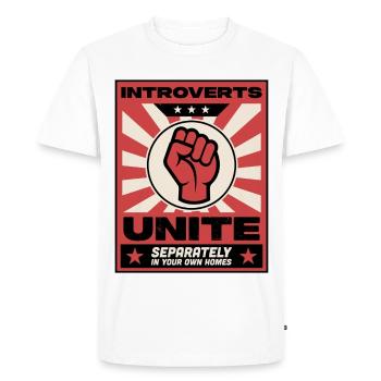 Introverts unite - Men's Premium Organic T-Shirt - white - Front - Nico (187cm)