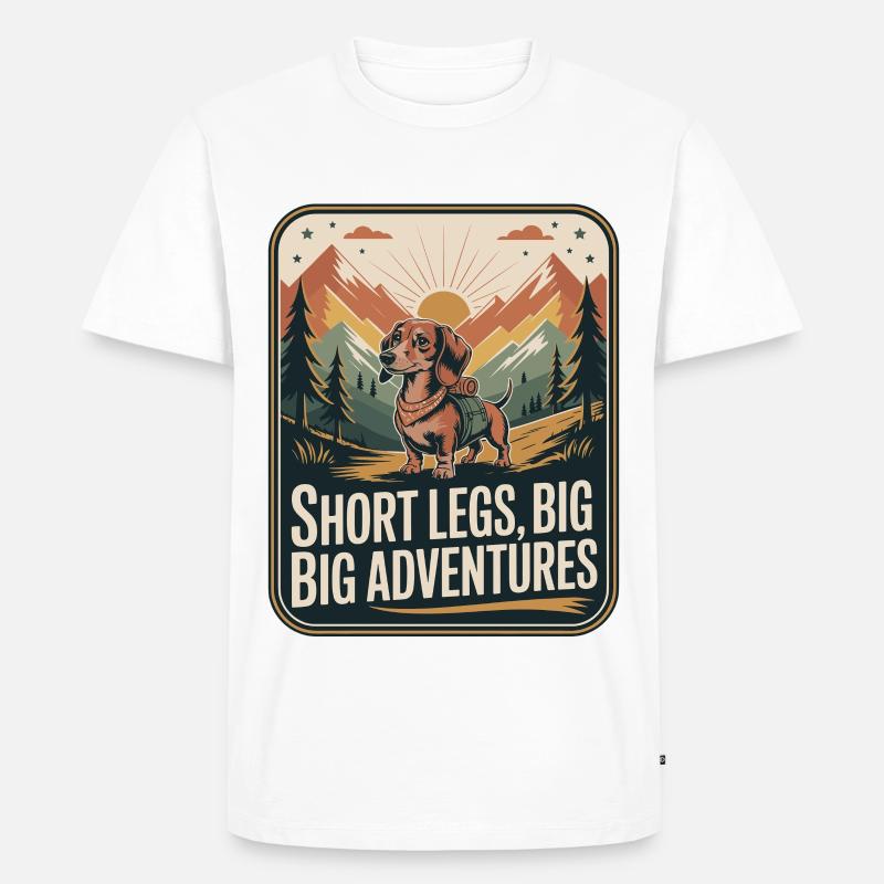Wander Dackel - Männer Premium Bio T-Shirt - Weiß
