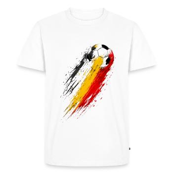 Football Belgium Tricolor Drag - Men's Premium Organic T-Shirt - white - Front - Nico (187cm)