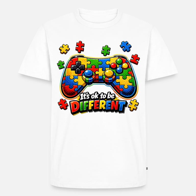 Autism Gamer Videospiel-Controller - Männer Premium Bio T-Shirt - Weiß