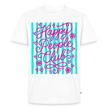 Club des Gens Heureux - T-shirt Premium bio Homme - blanc - Devant - Nico (187cm)