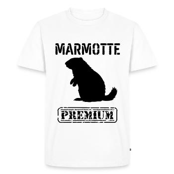 Marmotte premium  - T-shirt Premium bio Homme - blanc - Devant - Nico (187cm)