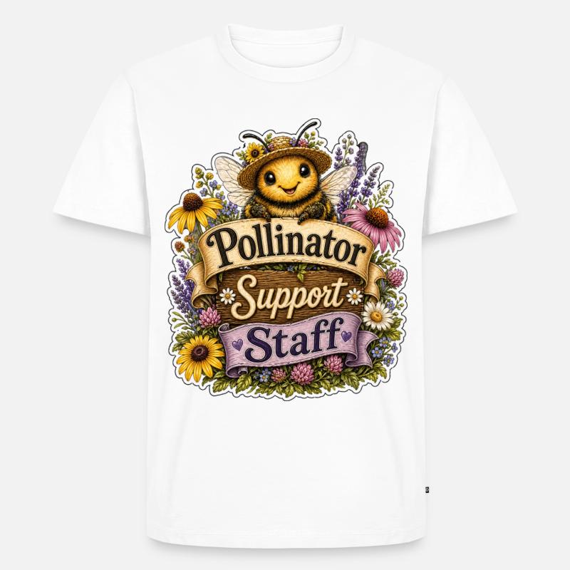 Pollinator Support Staff - Männer Premium Bio T-Shirt - Weiß