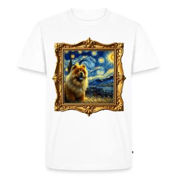 La Nuit étoilée de Chowchow - T-shirt Premium bio Homme - blanc - Devant - Nico (187cm)