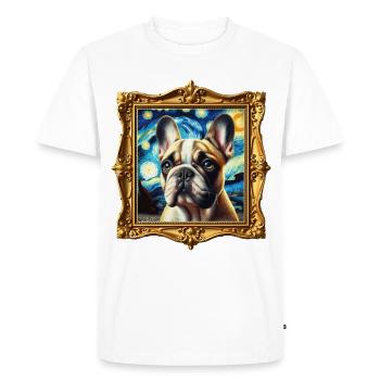 Nuit étoilée du bouledogue français - T-shirt Premium bio Homme - blanc - Devant - Nico (187cm)