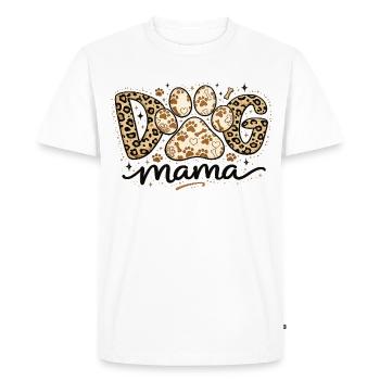 Dog Mama Leopard | Dog and Mom Humor Gift - Men's Premium Organic T-Shirt - white - Front - Nico (187cm)