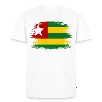 Togo_Flagge_used - Men's Premium Organic T-Shirt - white - Front - Nico (187cm)
