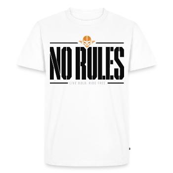 Pas de règles : Vivre sans frais sans sortie - T-shirt Premium bio Homme - blanc - Devant - Nico (187cm)
