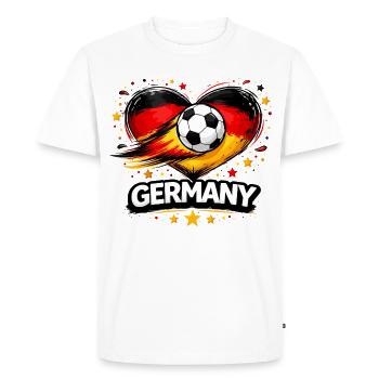Graphique du cœur du football allemand - T-shirt Premium bio Homme - blanc - Devant - Nico (187cm)