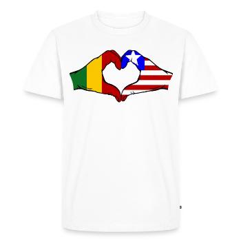 Mali_Liberia_Flagge_Haende_Herzform - T-shirt Premium bio Homme - blanc - Devant - Nico (187cm)