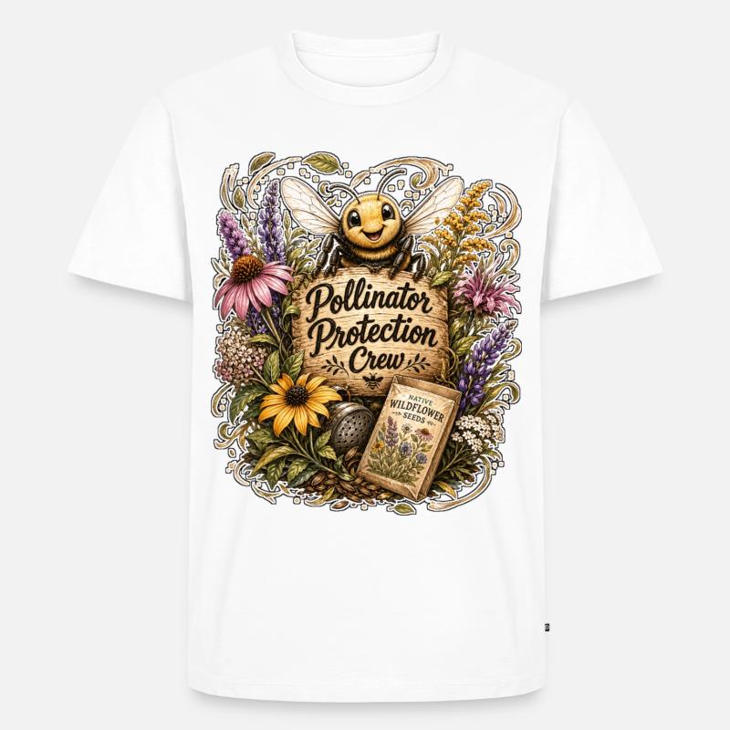 Pollinator Protection Crew - Männer Premium Bio T-Shirt - Weiß