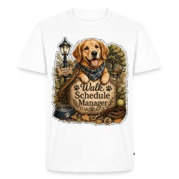 Gestionnaire des horaires de promenade Chien - T-shirt Premium bio Homme - blanc - Devant - Nico (187cm)