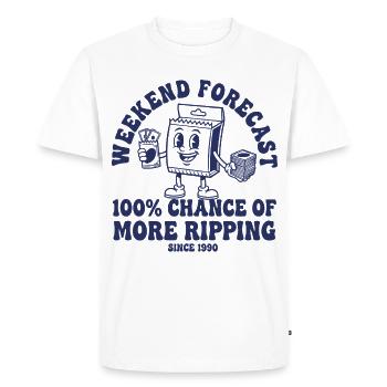 Weekend Forecast 100 Chance More Ripping trading - Men's Premium Organic T-Shirt - white - Front - Nico (187cm)