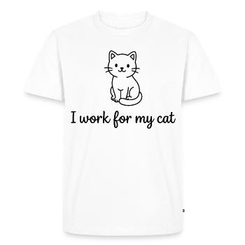 Je travaille pour mon chat Drôle de propriétaire de chat Design - T-shirt Premium bio Homme - blanc - Devant - Nico (187cm)