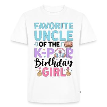 Oncle préféré de la fille d’anniversaire de la K-Pop - T-shirt Premium bio Homme - blanc - Devant - Nico (187cm)