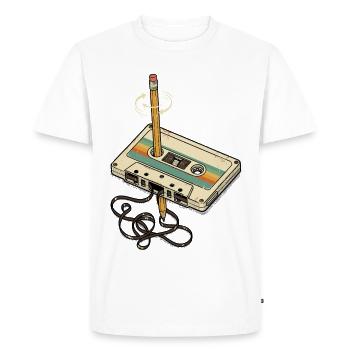 Cassette 90s Outfit 80s Party 90s Theme - Men's Premium Organic T-Shirt - white - Front - Nico (187cm)