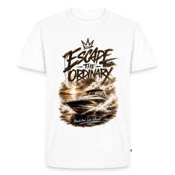 Captain Skipper Sport Boat Nautic Vintage Saying - Men's Premium Organic T-Shirt - white - Front - Nico (187cm)