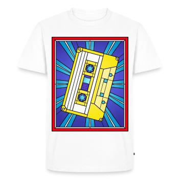 Illustration de cassette en vitrail - T-shirt Premium bio Homme - blanc - Devant - Nico (187cm)