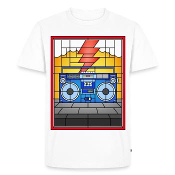 Stained Glass Boombox Illustration - Men's Premium Organic T-Shirt - white - Front - Nico (187cm)