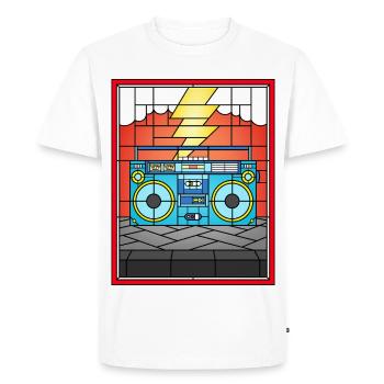 Stained Glass Boombox Illustration - Men's Premium Organic T-Shirt - white - Front - Nico (187cm)