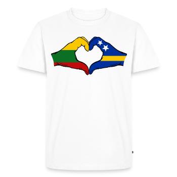 Drapeau de Lituanie Curaçao Mains en forme de cœur - T-shirt Premium bio Homme - blanc - Devant - Nico (187cm)