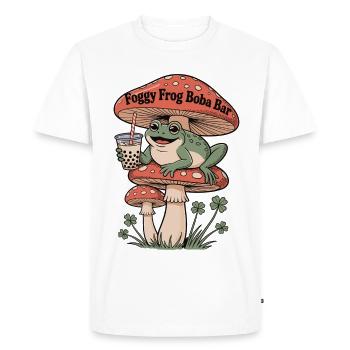 Foggy Frog Boba Bar Bubble Tea Lover - Men's Premium Organic T-Shirt - white - Front - Nico (187cm)