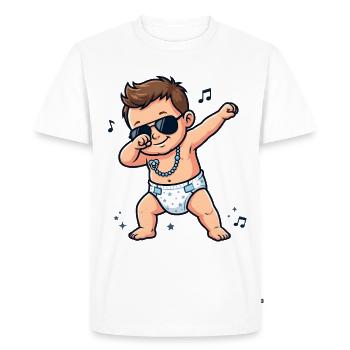Bébé mignon – garçon brun - T-shirt Premium bio Homme - blanc - Devant - Nico (187cm)