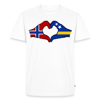 Norvège Drapeau de Curaçao Mains en forme de cœur - T-shirt Premium bio Homme - blanc - Devant - Nico (187cm)