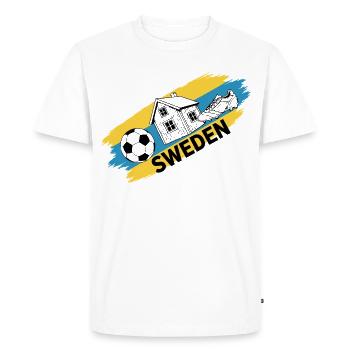 Suède Football Maillot Supporter Sweden Soccer - T-shirt Premium bio Homme - blanc - Devant - Nico (187cm)