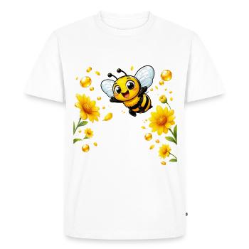 abeille, apiculteur, nid d’abeille, fleurs, insecte des prairies, - T-shirt Premium bio Homme - blanc - Devant - Nico (187cm)