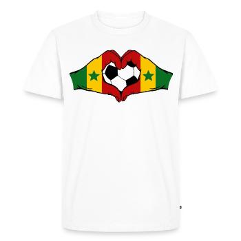 Senegal Flag Hands Heart Shape - Men's Premium Organic T-Shirt - white - Front - Nico (187cm)
