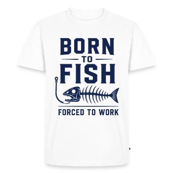 Born To Fish Angler Shirt - Men's Premium Organic T-Shirt - white - Front - Nico (187cm)