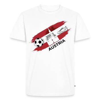 Autriche Football Maillot Supporter Austria Foot - T-shirt Premium bio Homme - blanc - Devant - Nico (187cm)
