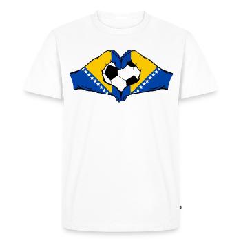 Cœur du Flag Football Bosnien - T-shirt Premium bio Homme - blanc - Devant - Nico (187cm)