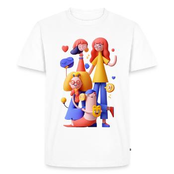 Scène de groupe colorée Art d’amitié - T-shirt Premium bio Homme - blanc - Devant - Nico (187cm)