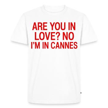 In Love No I'm In Cannes | Travel Humor France - Men's Premium Organic T-Shirt - white - Front - Nico (187cm)