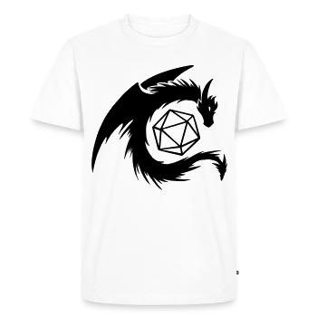 Dragon with D20 Dice - Men's Premium Organic T-Shirt - white - Front - Nico (187cm)