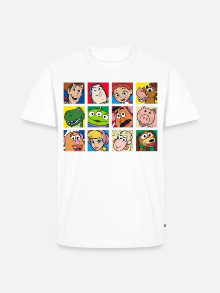 Toy Story Friends Kacheldesign - Männer Premium Bio T-Shirt - Weiß