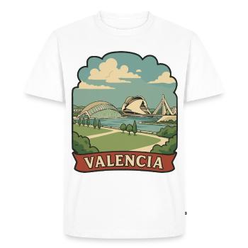 Valencia Arts and Sciences Retro Travel Sticker - Men's Premium Organic T-Shirt - white - Front - Nico (187cm)