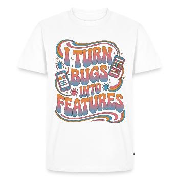 Mobile App Developer I Turn Bugs Into Programming - Men's Premium Organic T-Shirt - white - Front - Nico (187cm)