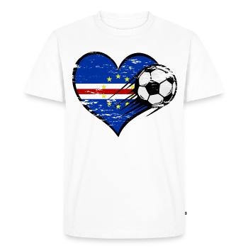 Flag Football du Cap-Vert avec cœur - T-shirt Premium bio Homme - blanc - Devant - Nico (187cm)
