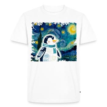 Pingouin mignon - Cadeau pour l’amoureux des manchots - T-shirt Premium bio Homme - blanc - Devant - Nico (187cm)