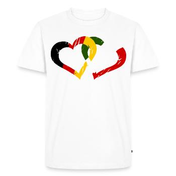 Italie Allemagne Amour - T-shirt Premium bio Homme - blanc - Devant - Nico (187cm)